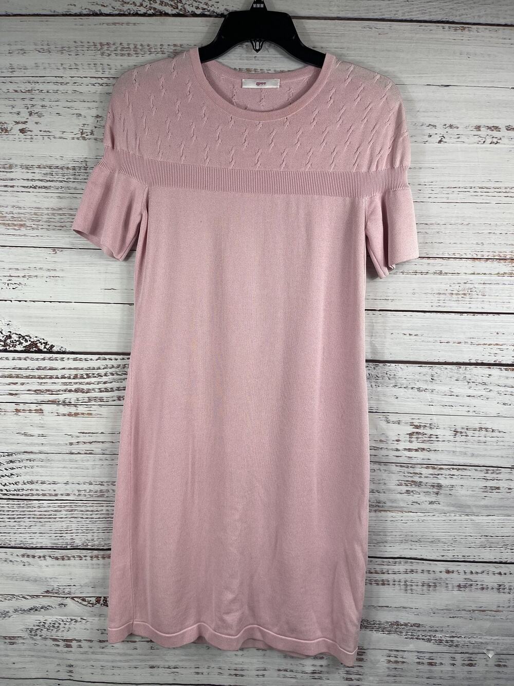 Leggiadro Sweater Dress Women's Size S Pink Cotton Silk Knit Short Sleeve Italy - Picture 1 of 9